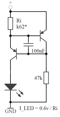 индикация включения с использованием генератора тока